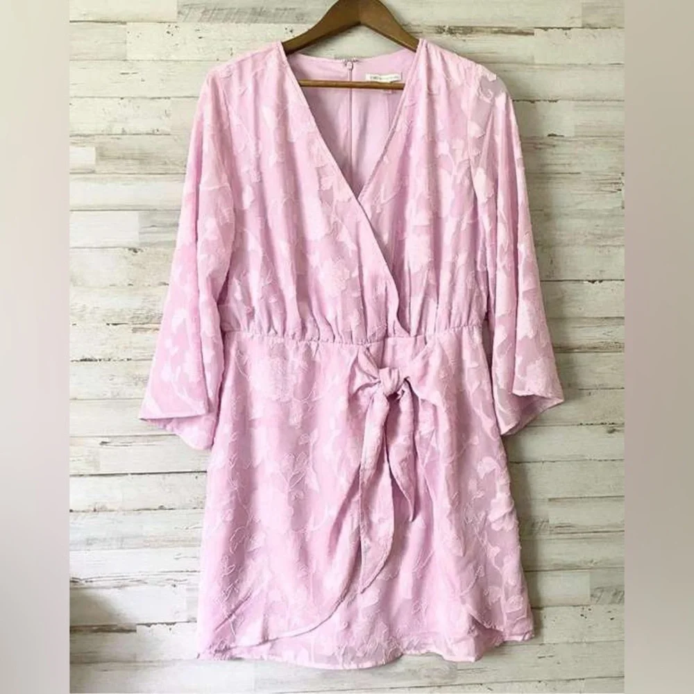 Cato Light Pink Floral Wrap Dress